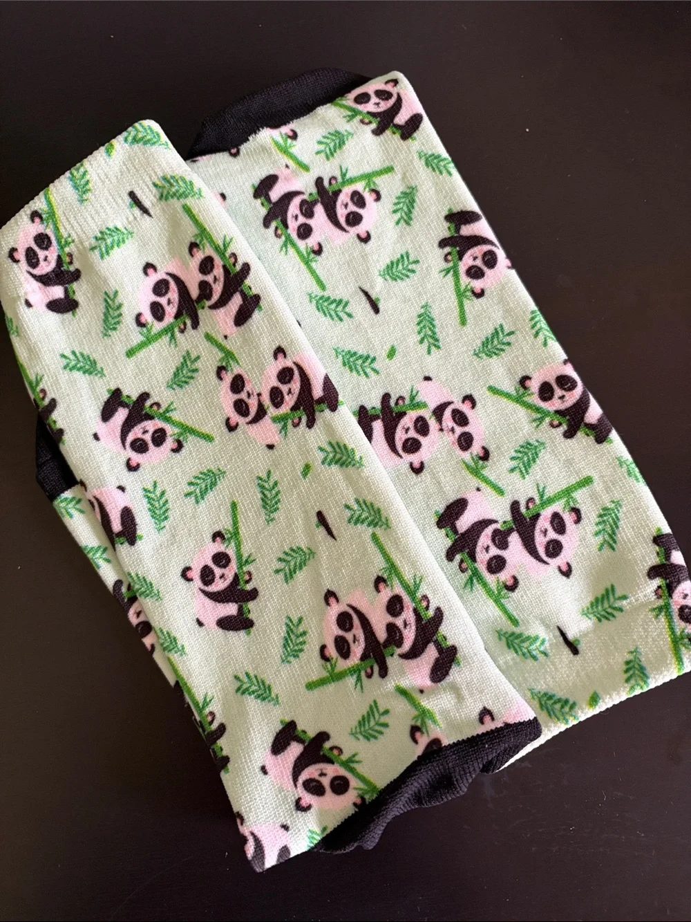 Anthology Panda Print Green Crew Socks